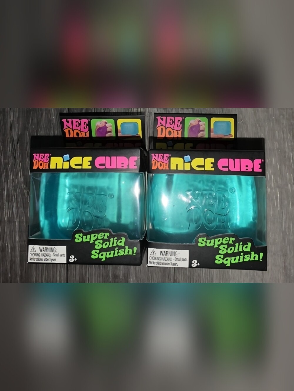 2 New NeeDoh Nice Cube - Teal Super Solid Squish